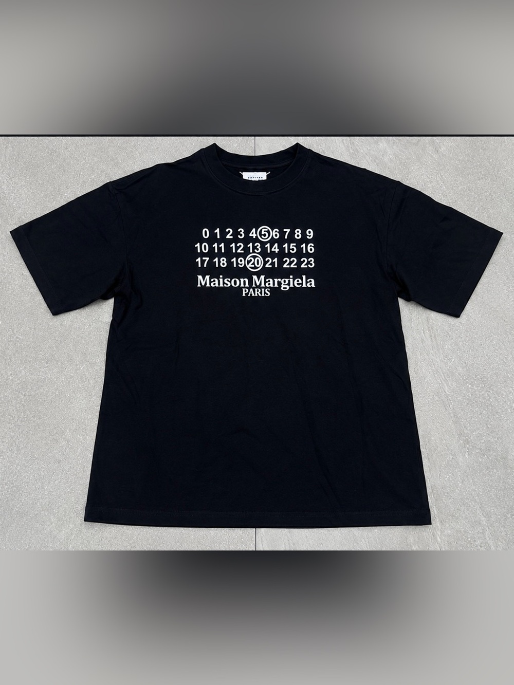 Maison Martin Margiela Black Short-Sleeve Logo T-Shirt —Sz. Medium